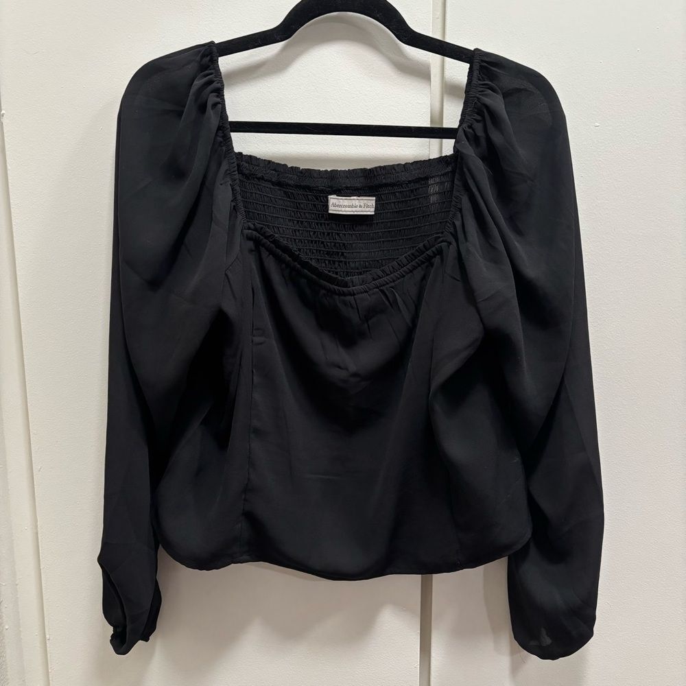 Abercrombie & Fitch Women’s XL Black Puff Balloon Sleeve Top